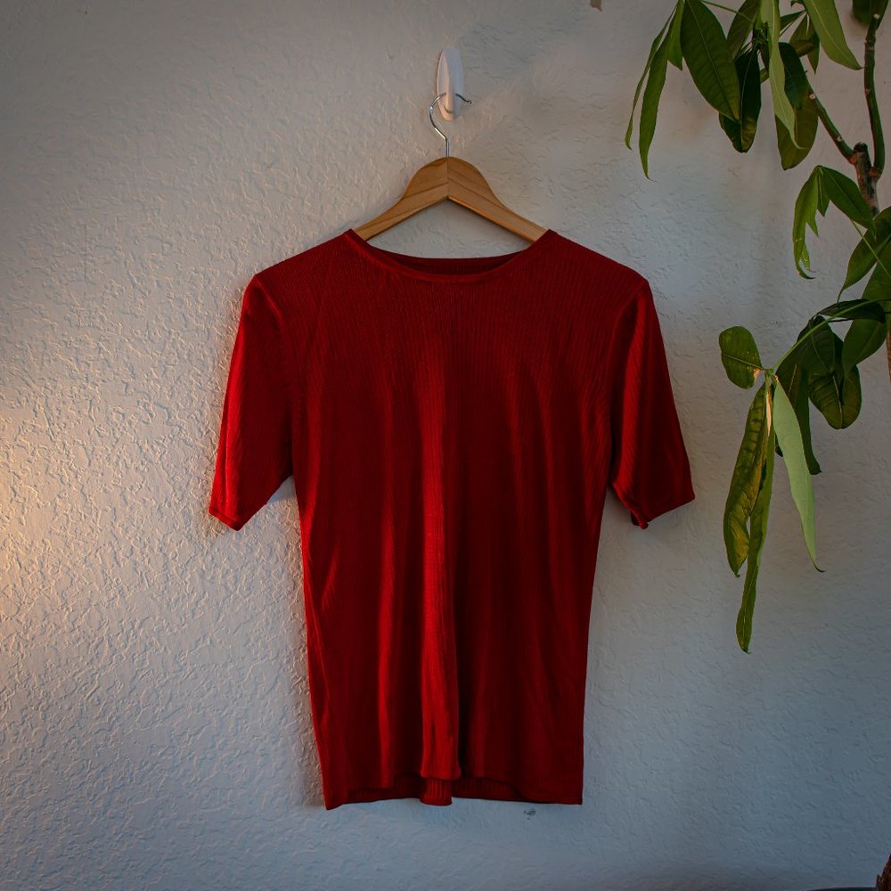 August silk short sleeve blouse